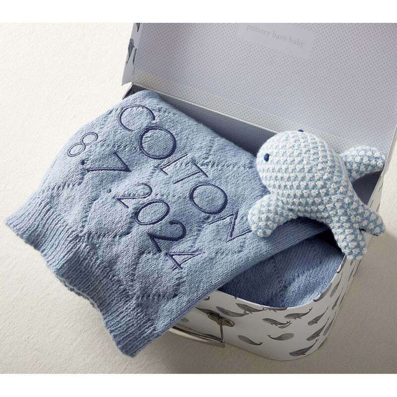 Pottery Barn Kids Jack Whale Blanket And Rattle Gift Set image number 1